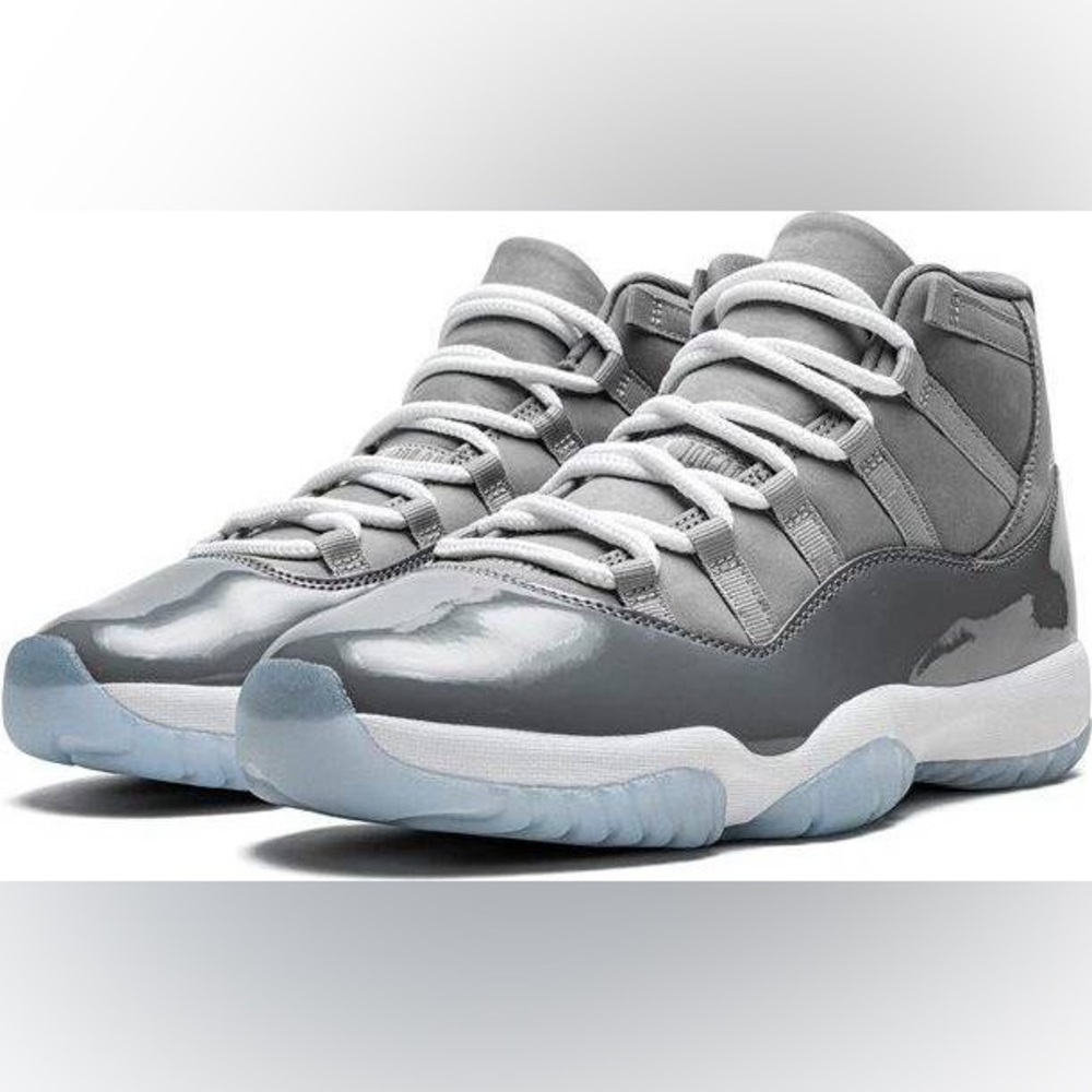 Nike Air Jordan 11 Retro Gray and White Cool Grey  High-Top Sneakers